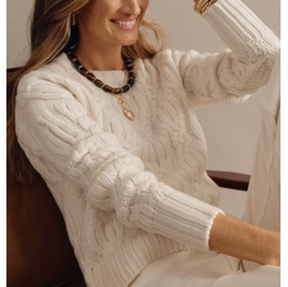 J.McLaughlin Women's Ivory Celia Cashmere Sweater Size M